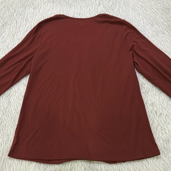 Cold water creek brown beaded embellished long sleeve top size large - Picture 8 of 8
